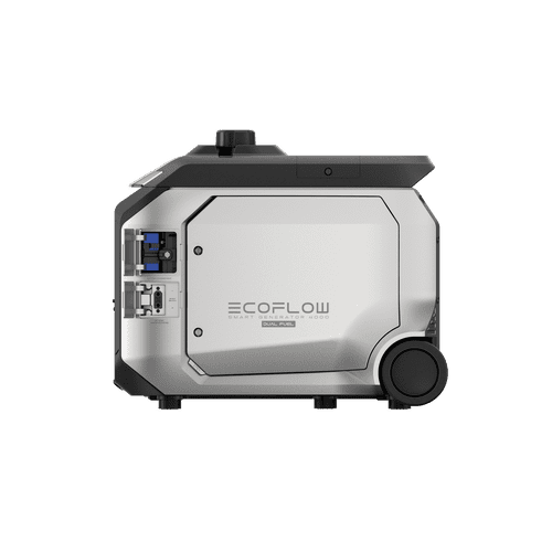 EcoFlow Dual Fuel Smart Generator 4000 side view showing advanced technology and dual fuel options for reliable portable power.