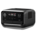 The EcoFlow RIVER 3 Plus, designed in sleek black with side ventilation, boasts a digital display, multiple USB ports, an AC outlet, and front control knobs. Perfect for emergency power needs.