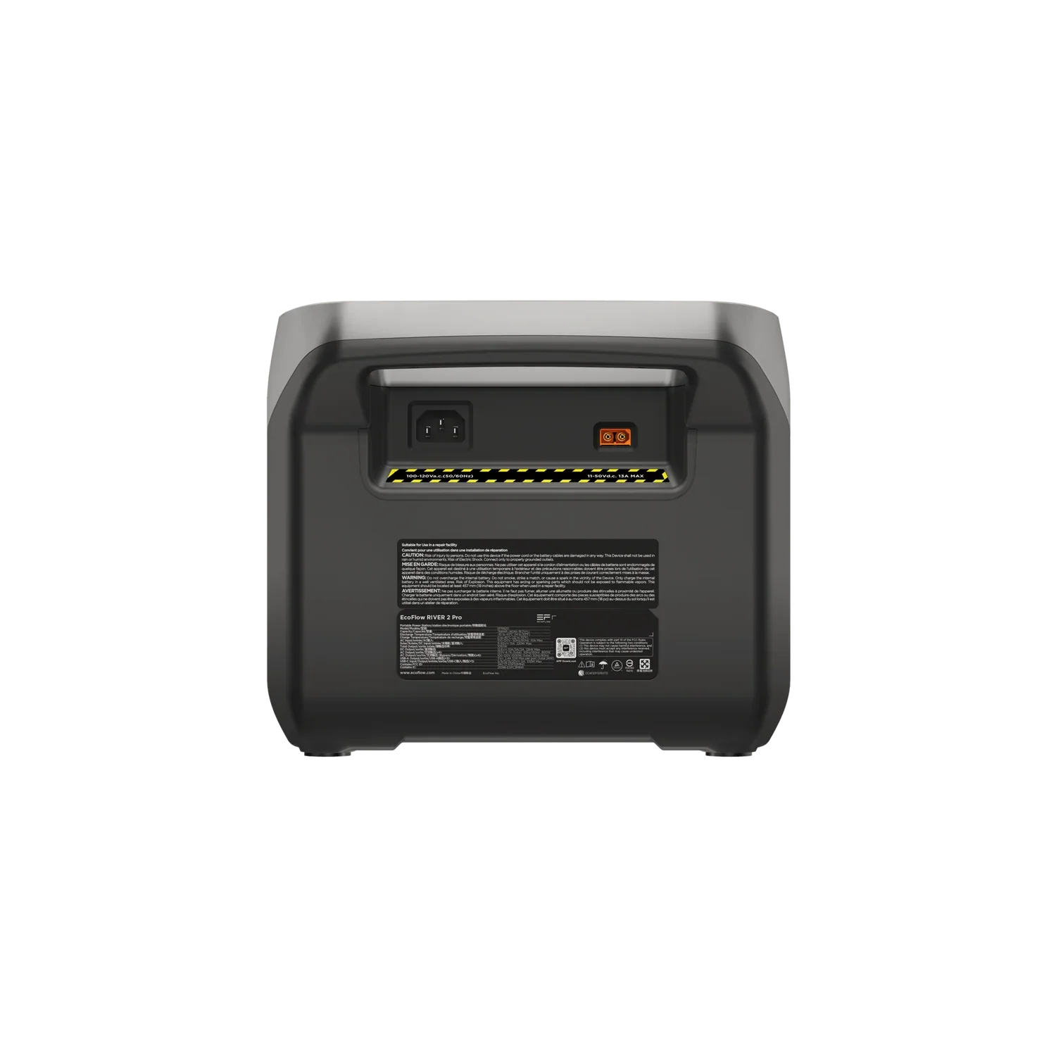 EcoFlow RIVER 2 Pro portable power station with multiple outlets and a compact design in black