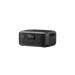 The EcoFlow black portable power station offers a compact, sleek design with a digital display, two electrical sockets, a dial, and buttons for versatile outputs. Fast-charging and modern, it's the ideal portable power solution.