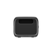 A sleek black EcoFlow device with an indented top handle and branding on the front bottom edge, featuring versatile outputs, is shown on a plain white background.
