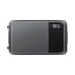A rectangular, portable Bluetti fridge or freezer with a matte gray finish, digital control panel and display on the top right. The unit features rounded corners and handles on each side.