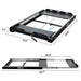 The ICECO Wholesale sliding drawer, with heavy-duty steel rails, features a top section sized at 21.6"x17.5" and inner dimensions of 15.7"x26.9", with a height of 2.1". The bottom section measures 52.7"x25.2", ideal for fitting a portable fridge or mounting slide effectively.