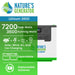The image shows a Nature's Generator Lithium 3600 portable power station with LiFePO4 battery, 7200 peak watts, 3600 running watts, supports solar/wind/AC/car charging, is expandable, and has replaceable batteries.