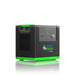A black and green Nature's Generator portable power generator featuring a vent, handle, front control panel, and ports. Logo includes a leaf and plug graphic. Perfect for home backup or LiFePO4 solar battery storage.