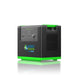 Nature's Generator portable black and green power generator features a handle, front input/output ports, side logo, and ventilation grilles—ideal for solar energy storage or dependable home battery backup.