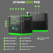 A black and green portable Nature's Generator power station is shown with numbered ports, buttons, indicators, and labels for each component—ideal as a home backup generator with a reliable LiFePO4 battery.