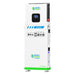 A tall, white Nature's Generator backup power unit with a LiFePO4 battery, digital display, and multiple outlets—an expandable system labeled "Nature's Generator" and "MyGrid" for reliable whole home energy backup.