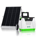 The Nature’s Generator 1800 watt portable solar generator with handle and wheels stands next to a solar panel. Its front panel has control buttons, ports, and a display, making it an eco-friendly backup power solution for your home.