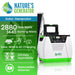 Promotional image for Nature's Generator home battery backup solar generator, featuring the unit and solar panel. Text shows 2880 peak watts, 1440 running watts, eco-friendly power, multiple charging options, and expandable capacity.