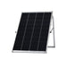 A single black Nature's Generator solar panel on a silver metal frame stand, angled against a white background—perfect for off-grid setups or use with a home battery backup.