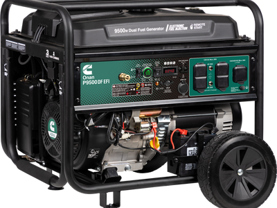 Cummins Onan P9500df EFI dual-fuel portable generator front view