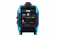 Front view of a blue Pulsar dual fuel inverter generator, highlighting its control panel with switches, outlets, and indicator lights—perfect for dependable backup power.