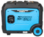 The Pulsar PG7600BiSRCO dual fuel inverter generator features a blue side panel labeled "PG7600BiSRCO 7600W Dual Fuel," handle, wheel, switches, and labels—ideal for reliable backup power.