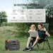 A man and a child enjoy the outdoors as the man uses a laptop powered by the remarkable Pecron E3600LFP portable power station. This device offers 16 output options, such as AC, USB, and wireless charging, making it an ideal 3600W solution for all your energy needs.