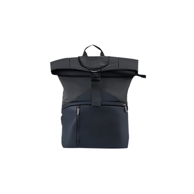 Black backpack on a black background
