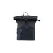 Black backpack on a black background