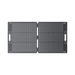 A foldable rectangular solar panel with a grid pattern and two handles, shown fully open on a plain white background. Featuring advanced monocrystalline solar cells, the BLUETTI SP100L portable solar panel is designed for efficient energy capture and easy transport.