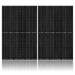 Two large, rectangular black Nature's Generator solar panels stand upright side by side on a white background. Each features a grid of smaller cells. Perfect for pairing with a solar generator or LiFePO4 battery, their reflections appear below.