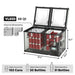 Diagram of the ICECO Wholesale VL65D cooler with open lids, showcasing its dimensions and capacity. This portable fridge freezer includes dual zone cooling and is equipped with a Secop compressor. Internal dimensions are 14" x 12.6" x 7.6" and 12.4" x 6.9" x 14.6", while its overall size measures at 32.3" x 19".