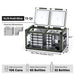 A diagram of an ICECO Wholesale 79 Qt rugged cooler in olive color is provided, showcasing its internal dimensions and a Secop compressor. It has ample storage capacity, accommodating 106 cans of 355ml Coca-Cola, 85 bottles of 550ml mineral water, or 32 bottles of 750ml red wine. The cooler's dimensions are also included.