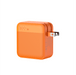 A compact orange Jackery GaN charger with "102W" on the upper left, textured diagonal lower half, and standard prongs—ideal for powerful, efficient USB-C charging.