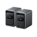 Two Anker SOLIX S2000 portable power stations side by side, included in the S2000 x2 dual-unit bundle