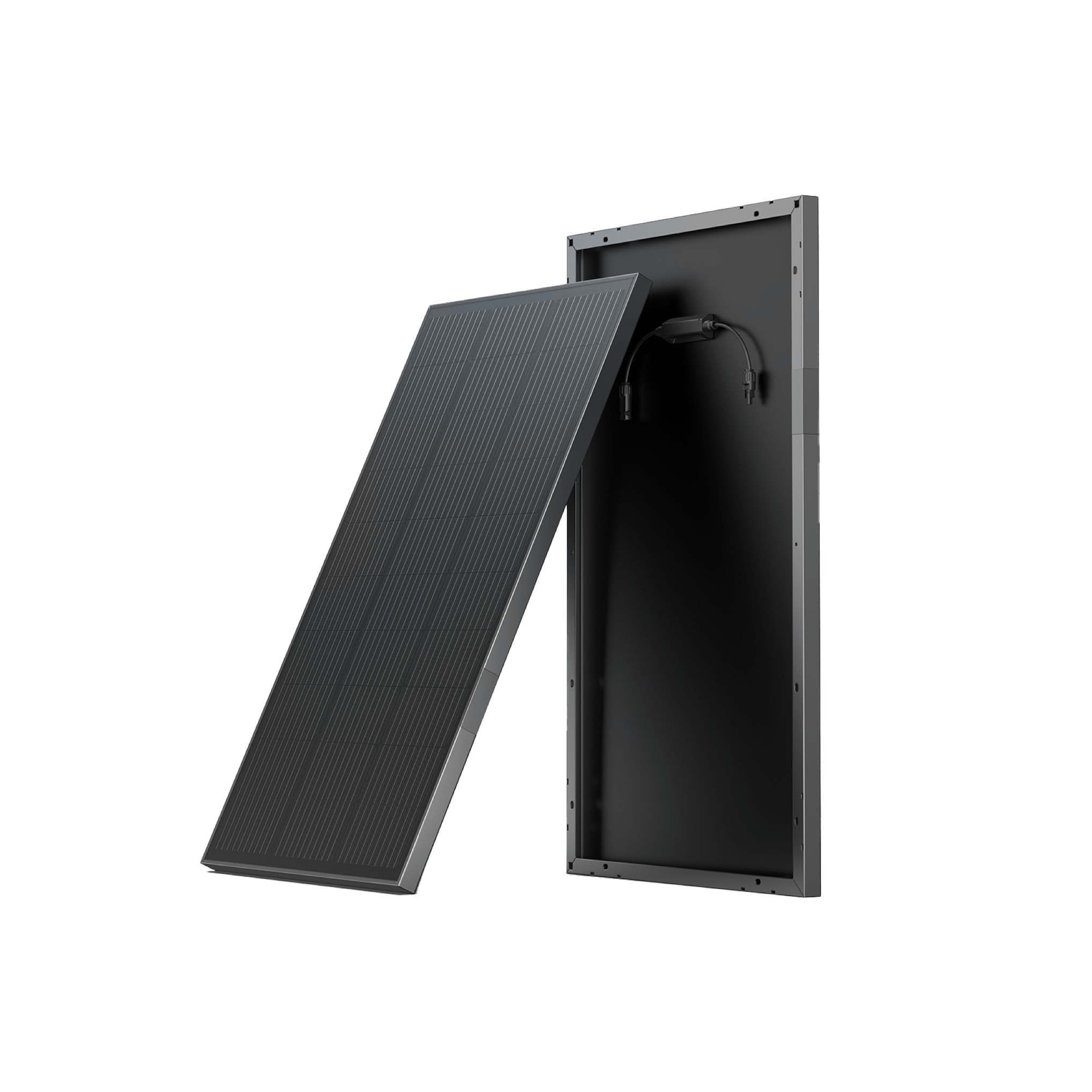 EcoFlow 100W solar panel angled view showing tempered glass surface