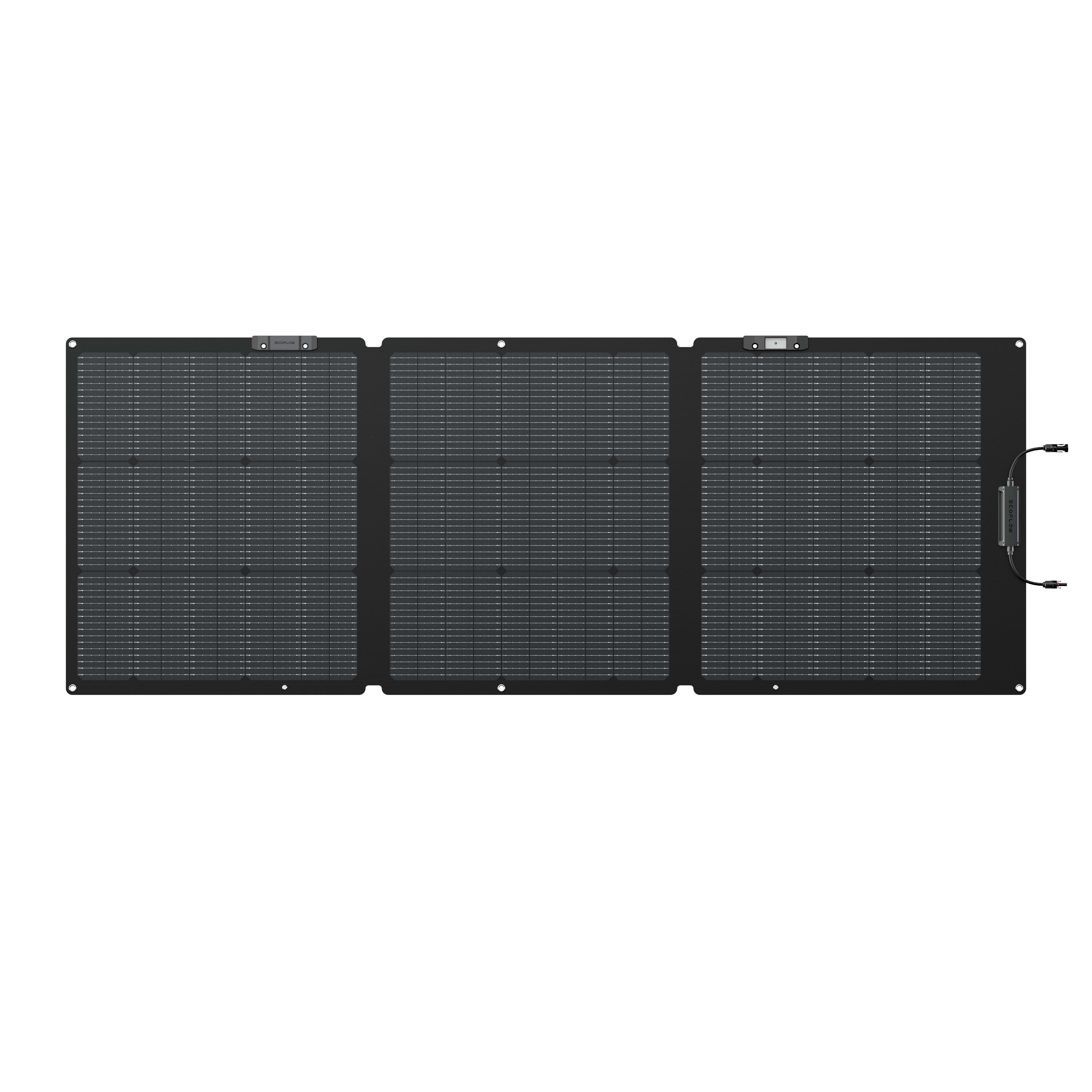 EcoFlow 160W solar panel unfolded showing photovoltaic cells