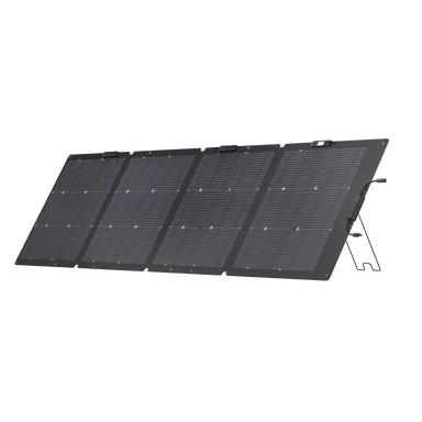 EcoFlow 220W Bifacial Portable Solar Panel front view with black frame