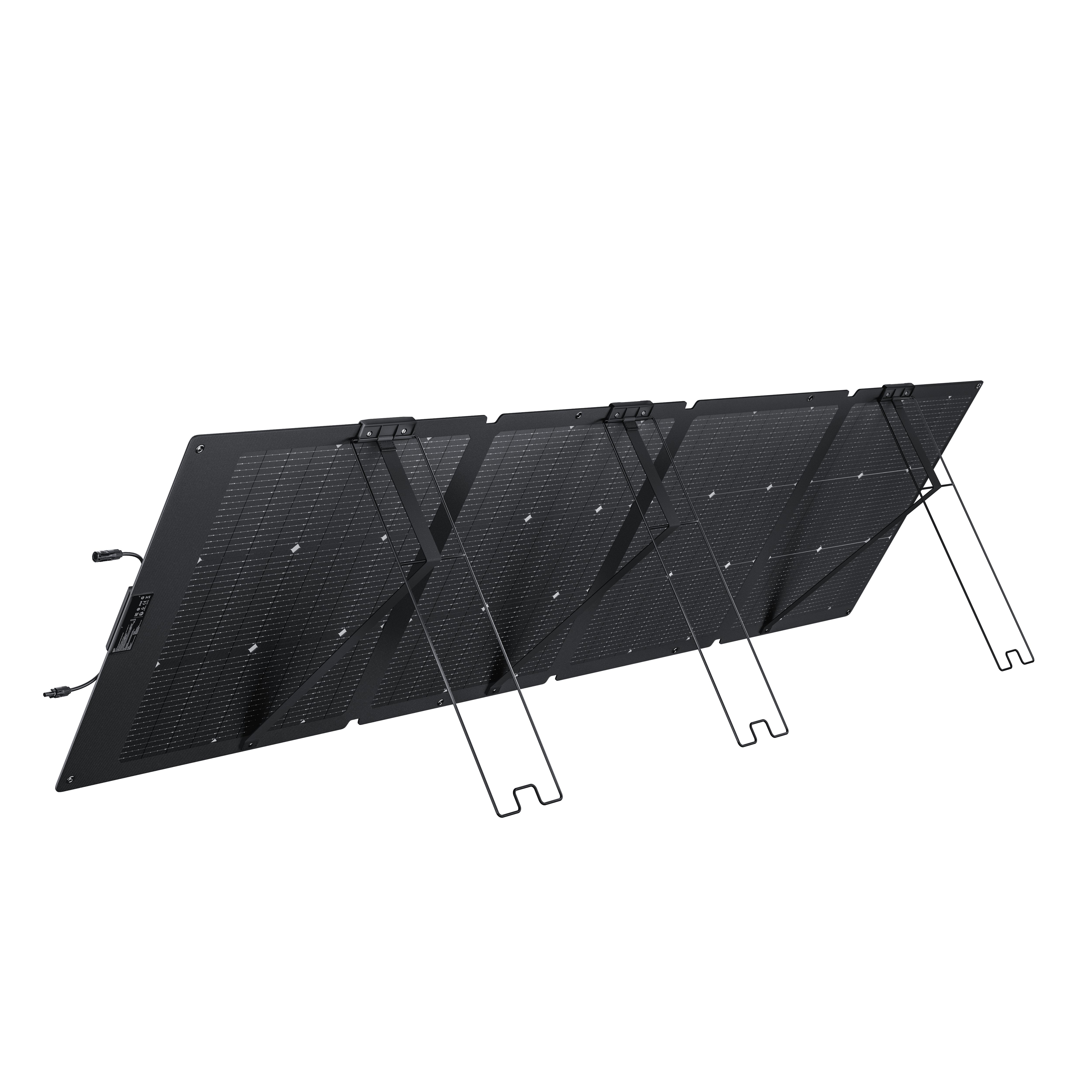 EcoFlow 220W bifacial solar panel angled view showing dual sided design