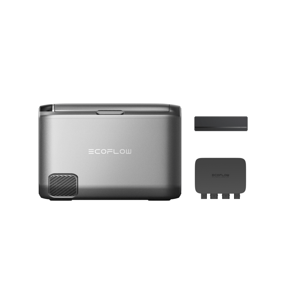 EcoFlow 500W charger powering portable battery during road trip