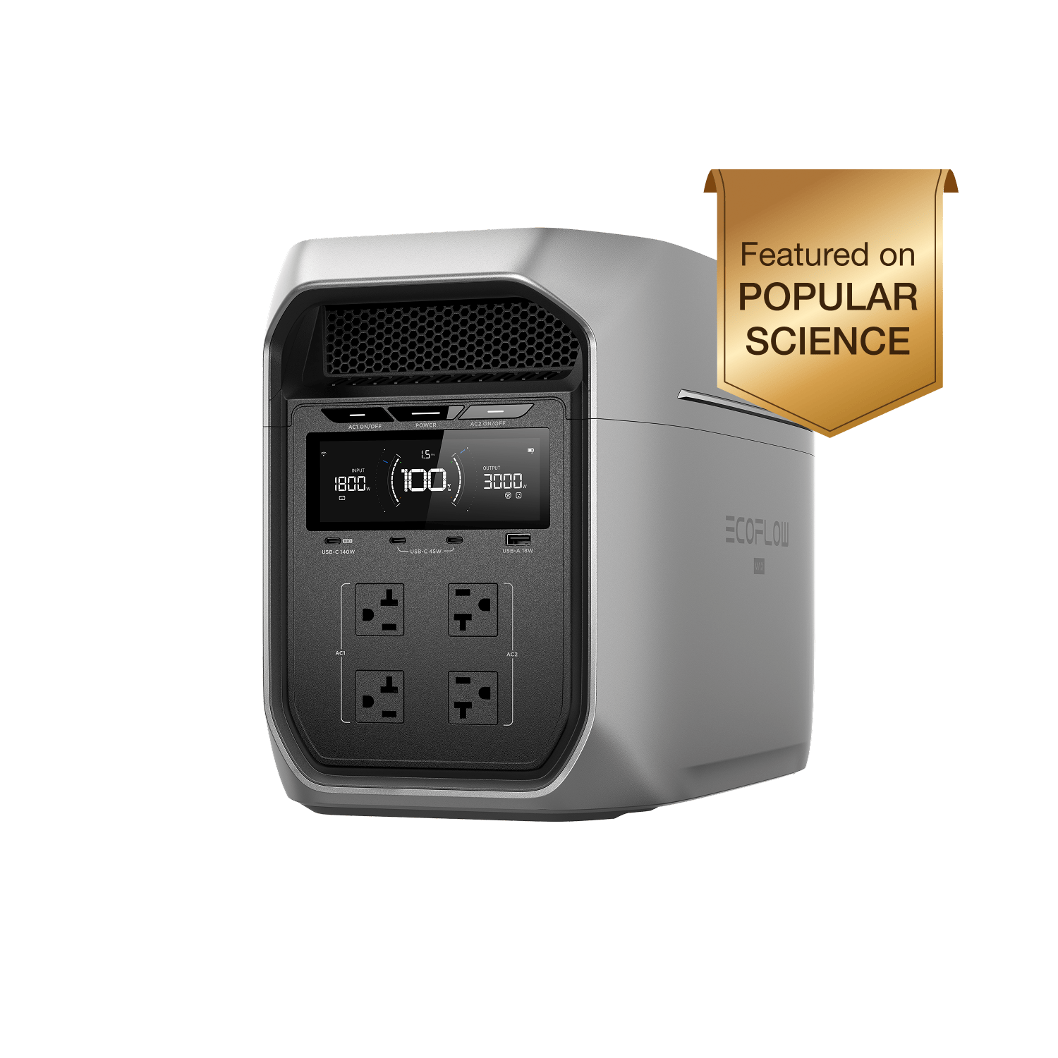 EcoFlow DELTA 3 Max Plus portable power station front view