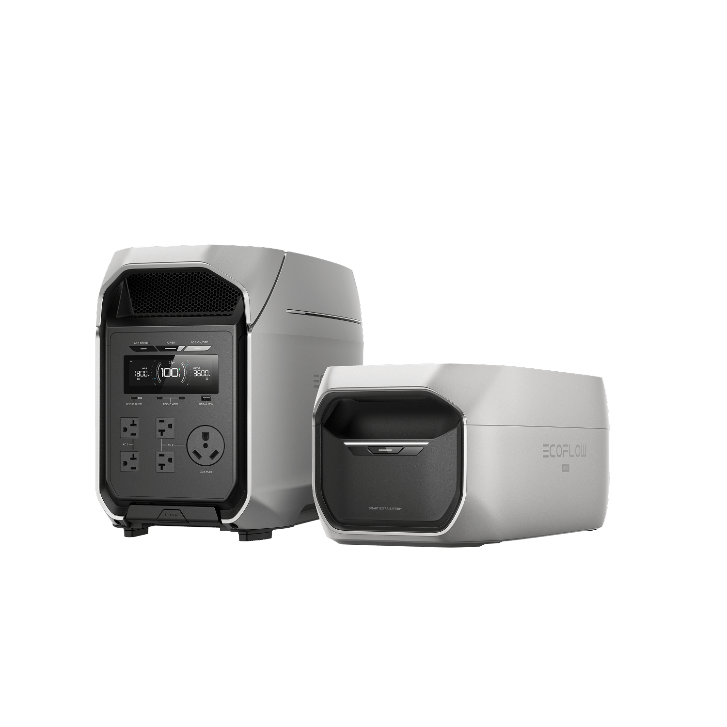 EcoFlow DELTA 3 Max Plus battery backup powering home appliances indoors