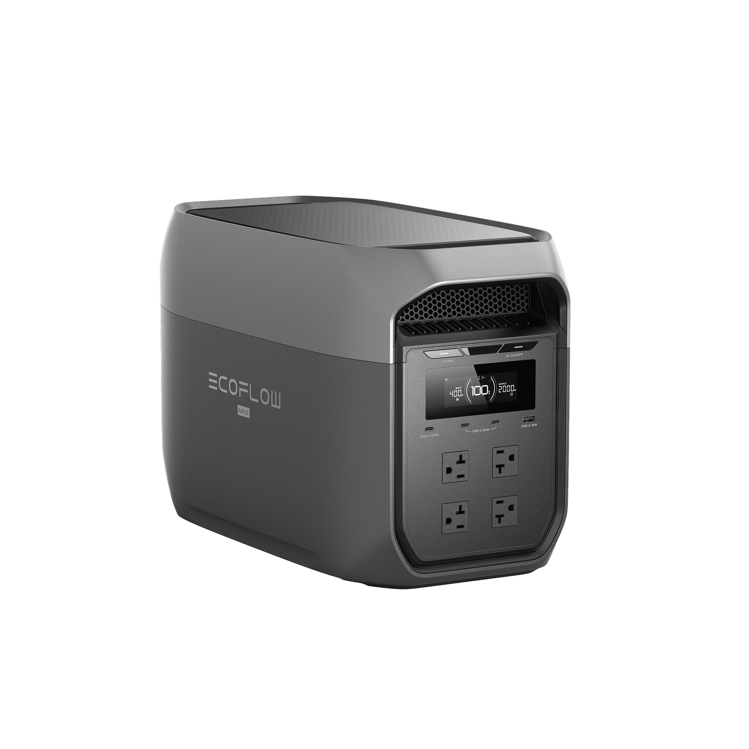 EcoFlow DELTA 3 Max portable power station in Black, three-quarter angled view