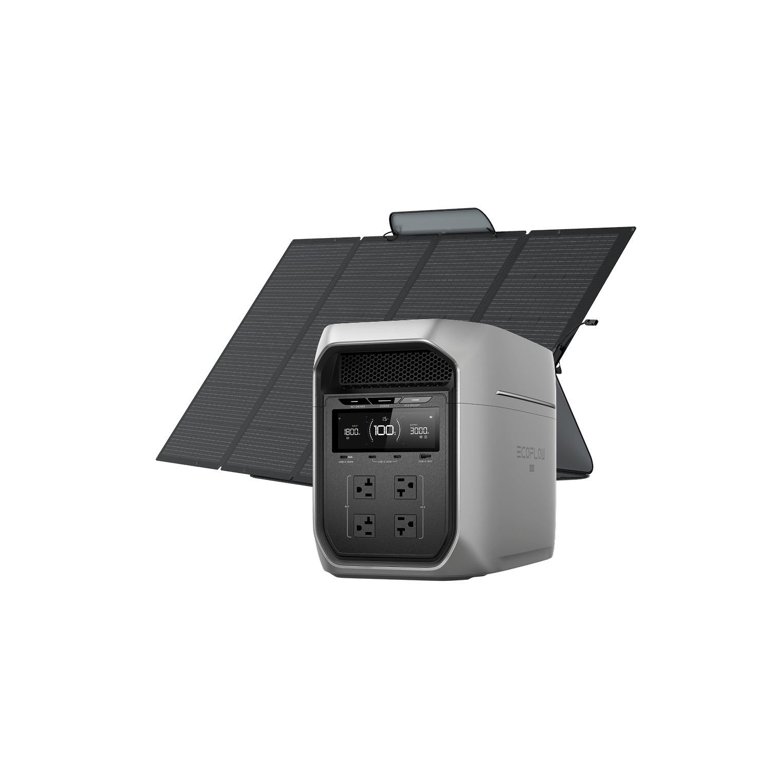 EcoFlow DELTA 3 Max Plus paired with the included 400W foldable solar panel