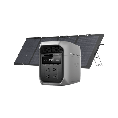 EcoFlow DELTA 3 Max Plus paired with the included single 220W bifacial solar panel