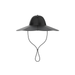 The EcoFlow wide-brimmed dark gray solar hat features a rounded crown, adjustable chin strap, and hands-free solar charging, shown on a plain white background.