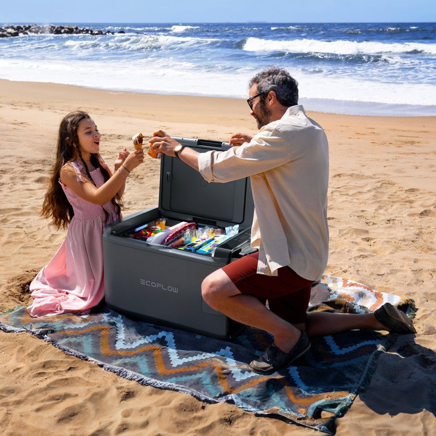 GLACIER 45L portable cooler in car trunk for road trip