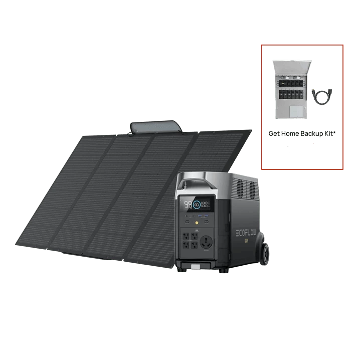 EcoFlow Power Station EcoFlow DELTA Pro + 400W Portable Solar Panel + Transfer Switch