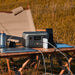 EcoFlow RIVER 2+ solar panel unfolded in bright sunlight for charging