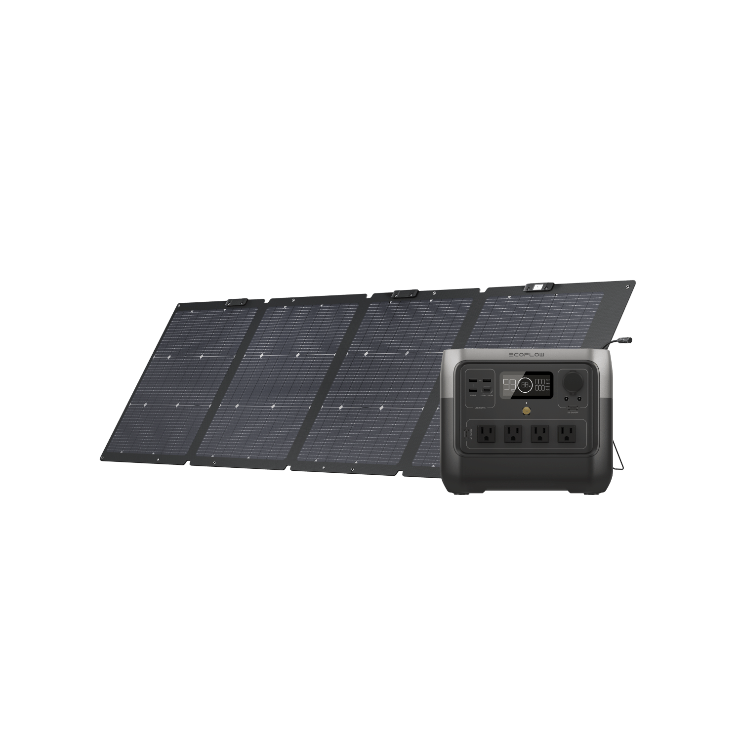 EcoFlow RIVER 2 Pro portable power station with 220W solar panel kit
