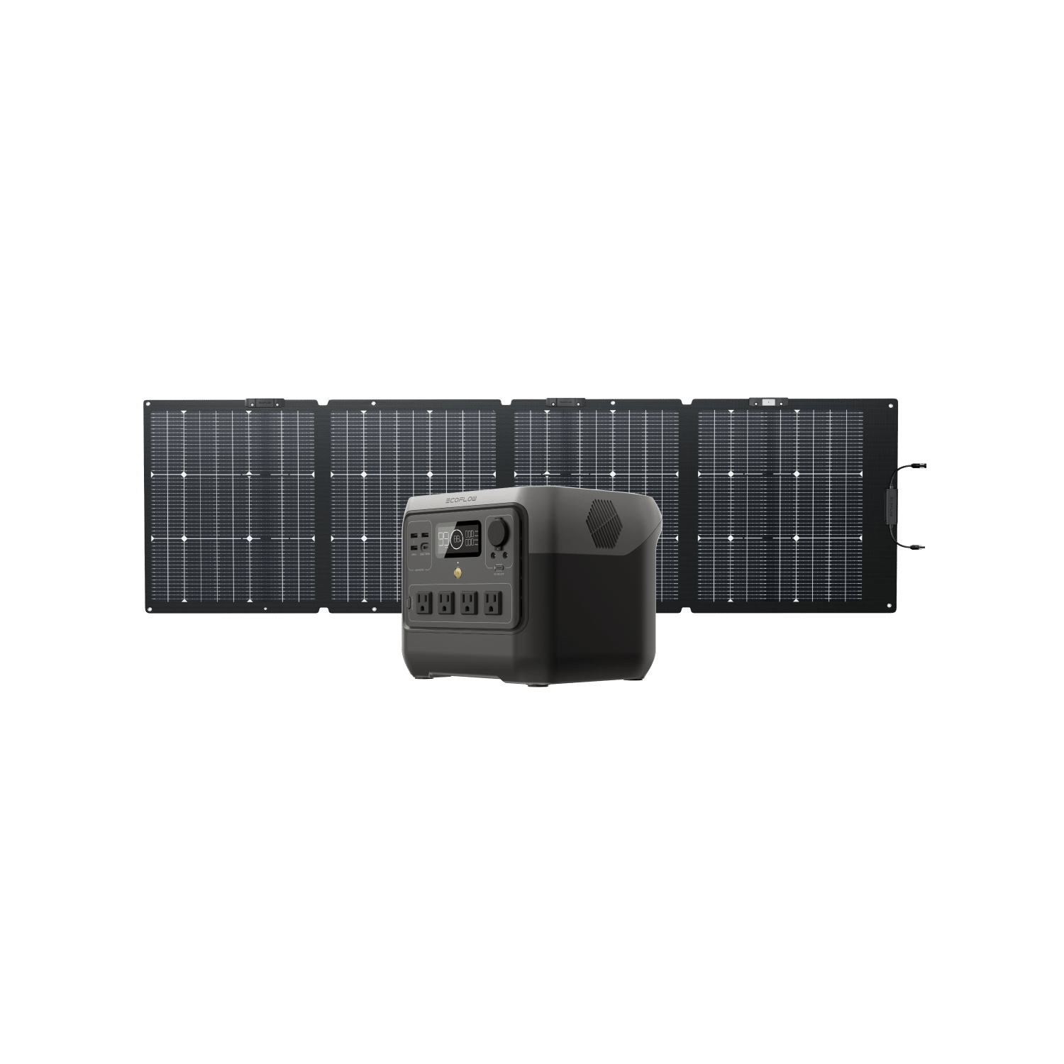 RIVER 2 Pro solar panel angled view showing portable folding design