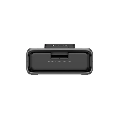 A sleek, black rectangular electronic device labeled "EcoFlow Extra Battery 300" is showcased on a white background. Featuring a flat top, metal connectors, and rounded corners, it seamlessly complements the EcoFlow RIVER 3 Plus system as a portable energy solution.