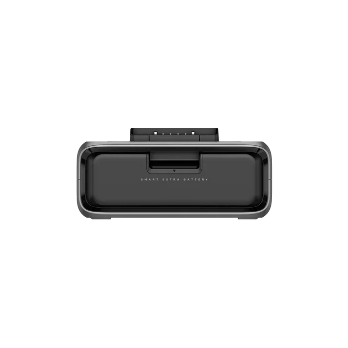 A sleek, black rectangular electronic device labeled "EcoFlow Extra Battery 300" is showcased on a white background. Featuring a flat top, metal connectors, and rounded corners, it seamlessly complements the EcoFlow RIVER 3 Plus system as a portable energy solution.