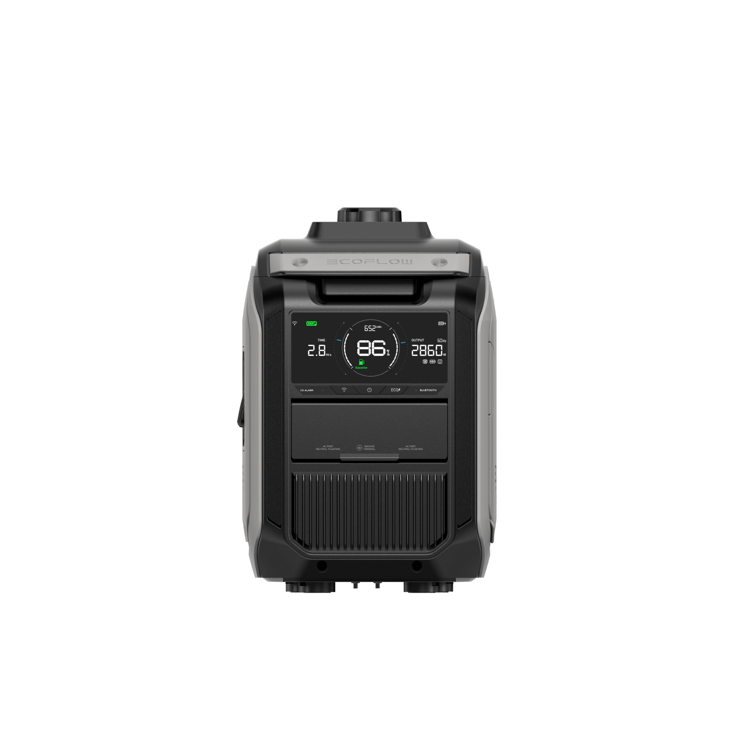 Smart Generator 3000 side angle showing control panel and handles