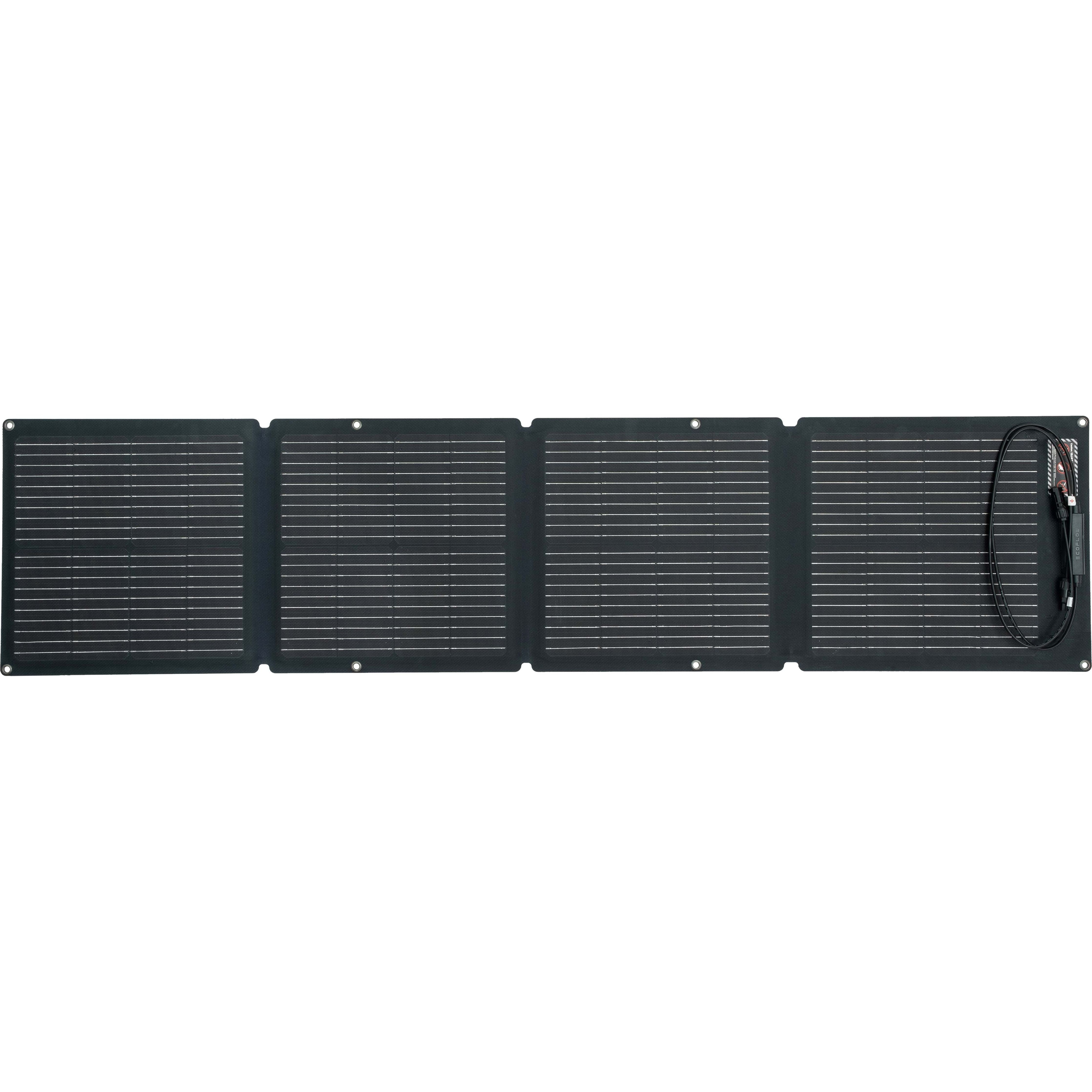 EcoFlow 110W portable solar panel unfolded showing monocrystalline cells