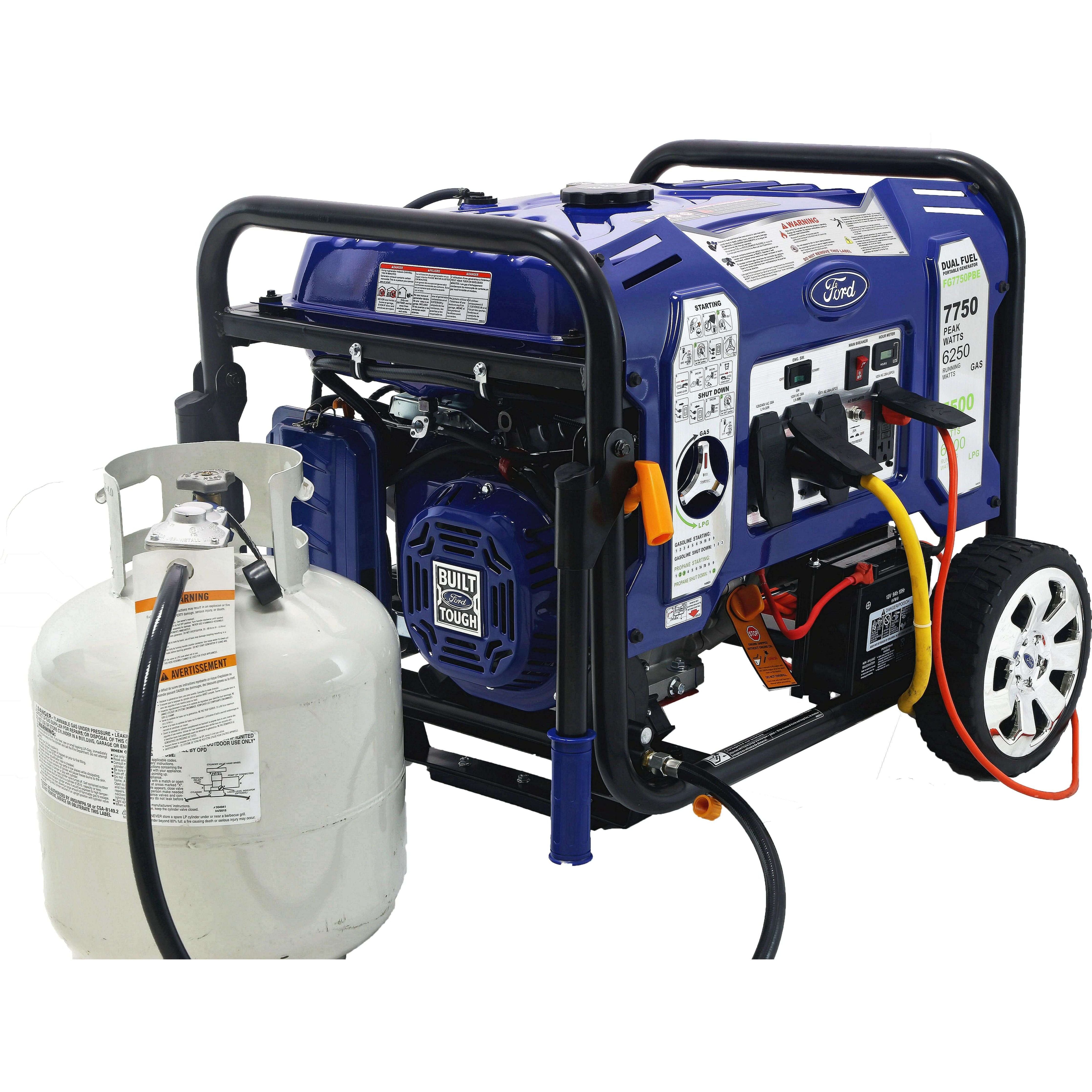 Ford Dual-Fuel Generator Ford FG7750PBE 7,750 Peak Watt M-Frame Dual Fuel Portable Generator with Switch & Go Technology