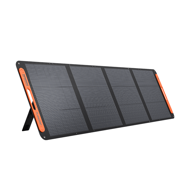 Jackery 200W portable power station front view with display panel