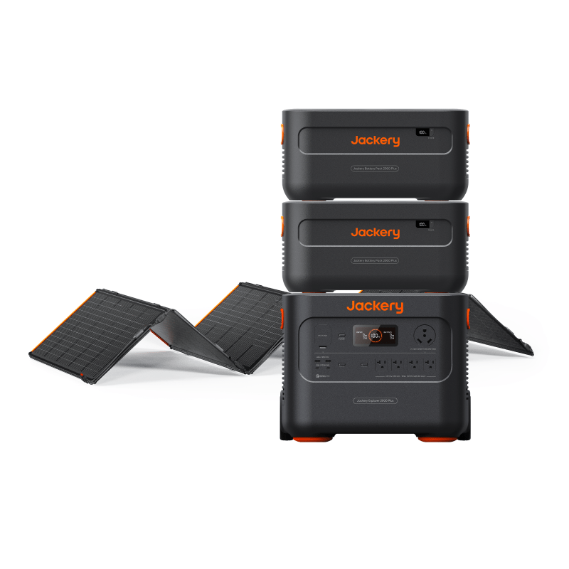 Jackery E2000Plus+500Wx charging multiple devices at beach picnic
